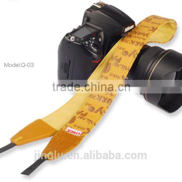 yellow Leather Camera Strap Shoulder Neck Russian Series For DSLR for Canon for Nikon Q-01