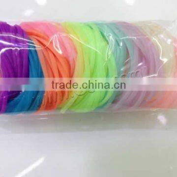 Elastic Hair Band, Rubber, Donut, also can be wired as wrap bracelet, mixed colors