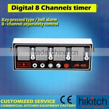 Restaurant kichen timers 8 channel button type plastic commercial digital timer