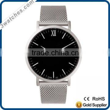 mesh strap watch quartz OEM original branded fashion new arrival 2016 dial wrist watches silver watches