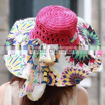 Beautiful design Women's paper peacock animal straw hats