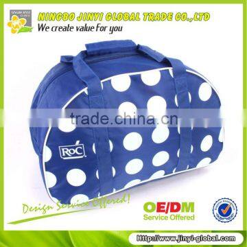 polyester white dot printed promotional bowling bag