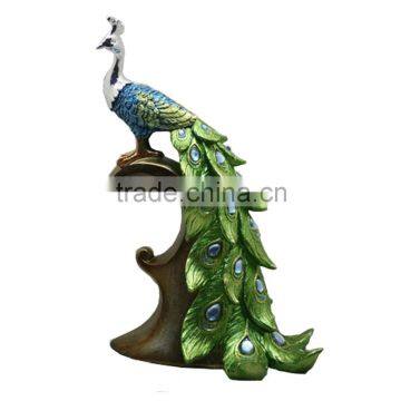 Resin Crafts/Animal Figurines/Colorful Peacock Statues Wholesale