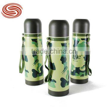 Camouflage Vacuum Bullet Space Cup Stainless Steel the insulation cup kettle rope Cup 350ML