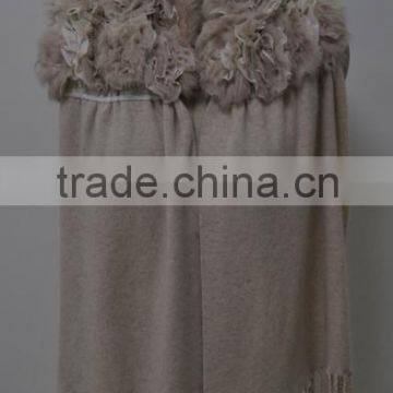 Women Fashion Knitted Real Rabbit Fur Scarf LK16F113