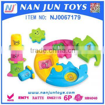 Lovely 5 in 1 3D intelligence baby puzzle toys plastic baby toy