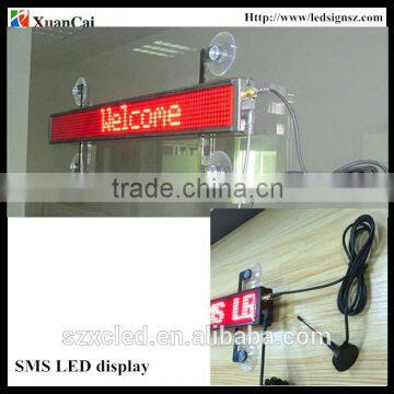 SMS communication 12V car sign/Shop advertising P4.75-8X96 red LED advertising display/Sign board