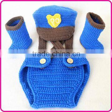 Costume crocheted baby hats and diapers cover set newborn photography props