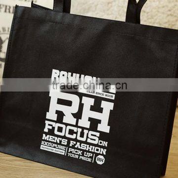 Customized black promotional shopping bag