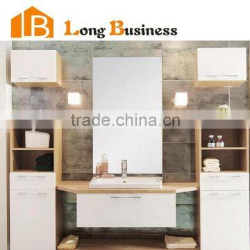 LB-JX2032 Luxury high gloss white lacquer bathroom cabinet