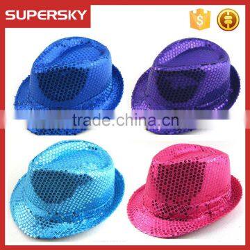 A-1332 Jazz Dance Sequins Hat Sequin Fedora Hat Fashion Bling Sequins Cap