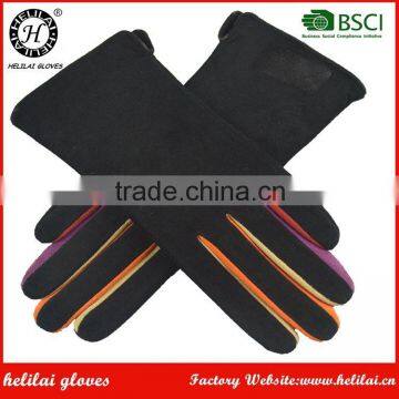 Helilai Factory Best Price Women Dress Gloves Winter Warm Ladies Soft Suede Leather Gloves