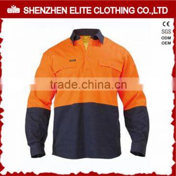 two pocket orange mens heavy cotton work shirts