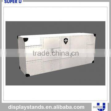 Wood Shop Counter Design White Reception Counter Display Furniture photo-3