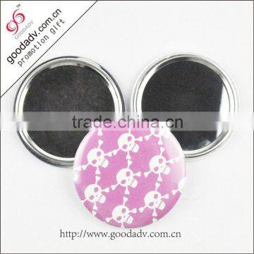 customized logo convex mirror beautiful tin plate compact mirror