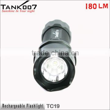 aluminum led rechargeable flashlight cree q5 led powered battery TC19