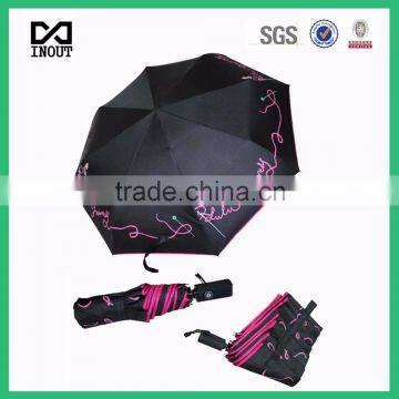 colorful 3 Fold automatic Lady parasols umbrella