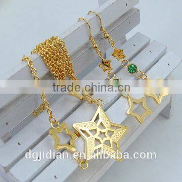 stainless steel jewelry sets with gold plating star