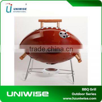 Japanese Home Football BBQ Charcoal Grill with Wood Handle