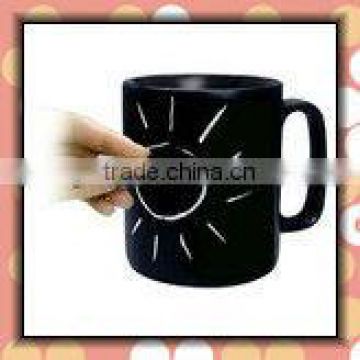 JT-7102 11oz Black Ceramic Chalk Mug with Writable Surface