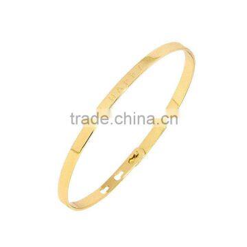 Memories Bangles With Customize Design Word 'BE HAPPY' With 4mm/7mm Width photo-3