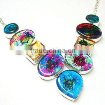 925 sterling silver dichroic glass chunky silver jewellery