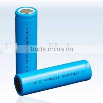 Reliable supplier of LiFepo4 IFR 18650 1300mAh 3.2V Battery with CE,ROHS,UL certificates