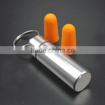 Disposable noise reduction pu ear plugs with metal box for travel and swimming