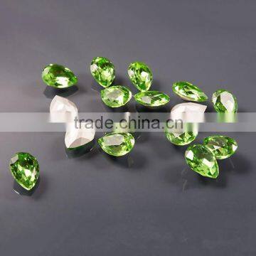 fancy full design super shining peridot color 20x30mm big size tear drop without hole rhineshtone for fashion DIY