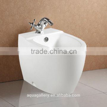 Floor Mounted Bathroom Ceramic Bidet with Overflow Hole