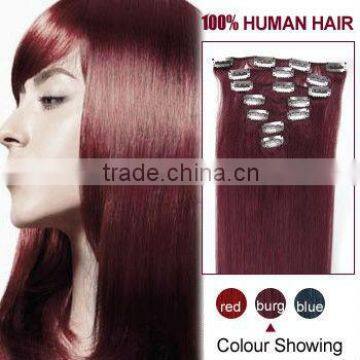 clip on hair extension/100% human hair/hair extension/clip-in human hair/clip hair/hair products