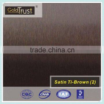 2b finish satin stainless steel sheet ti-brown colored sus 304 sheet for wall panel