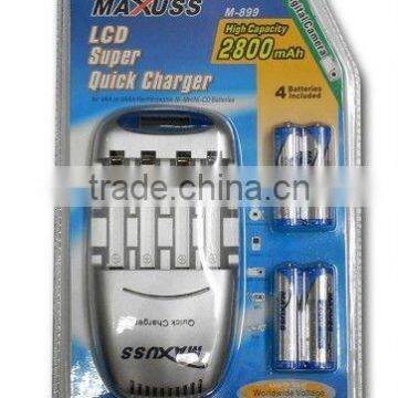 MAXUSS M899 AA or AAA Ni-MH Ni-Cd Rechargeable Battery LCD Charger