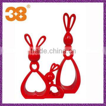 red three rabbits fashionable resinous Chinese sculptures China 2013 for jewelry making supplies wholesale sculpture