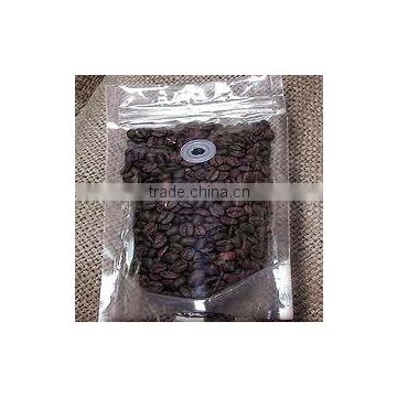 clear coffee bag with valve