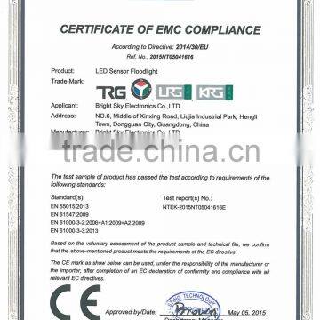 CERTIFICATE OF EMC COMPLIANCE