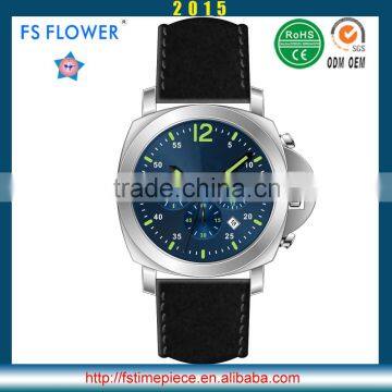 FS FLOWER - Men's Leather Wrist Watch Western Design Chronograph Movement Quartz Watch At Cheap Price