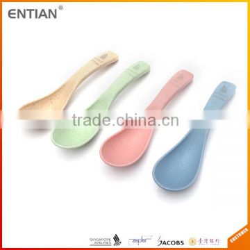 Biodegradable wheat straw and plastic spoon