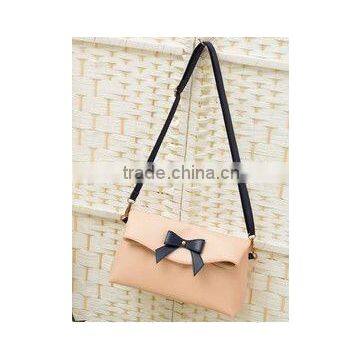 ladies leather shoulder bag 2014 with bow knot front