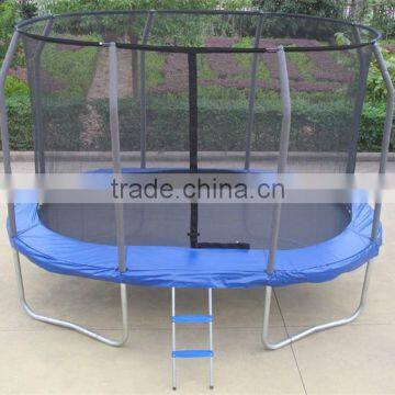 Outdoor oval bouce trampoline with inside safety net