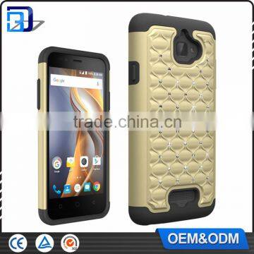 New products 2016 Luxury Hot Spot Drill Diamond Silicone+PC Cell Phone Case For Coolpad Catalyst 3622A Back Cover China Supplier