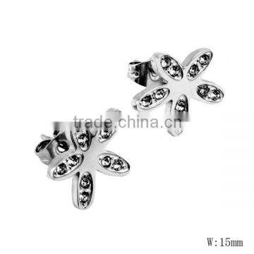 SRE0054 Most Wanted Products Starfish Shape Earring Crystal Setting Stud Earring 316L Stainless Steel Stud Earring