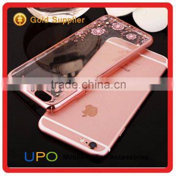 [UPO] 2016 New Arrival Electroplating soft tpu shockproof transparent back cover phone case for iPhone 6