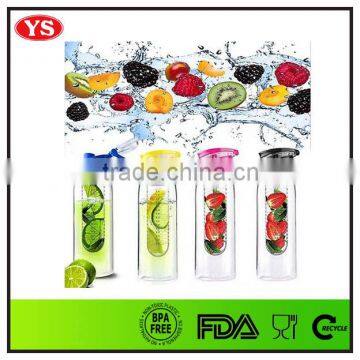 bpa free 700ml tritan plastic sports fruit infuser water bottle