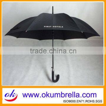 Wholesale black straight umbrella with logo printing