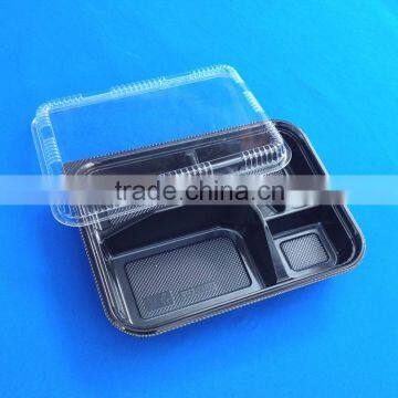 5 Dividers Lunch Container Disposable Plastic