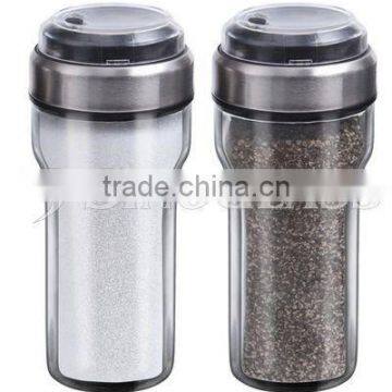 SINOGLASS trade assurance 80ml easy grip with stainless steel lid glass salt and pepper shaker