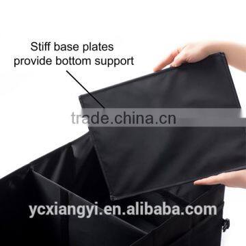 Foldable Sturdy Three-Compartment Back Car Organizer , Large Tool Car Trunk Organizer for Drink Food