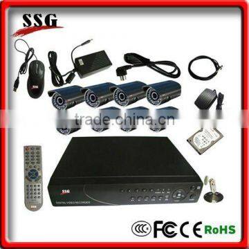 h.264 8ch dvr cctv camera kit USB ports (for mouse usage and backup)