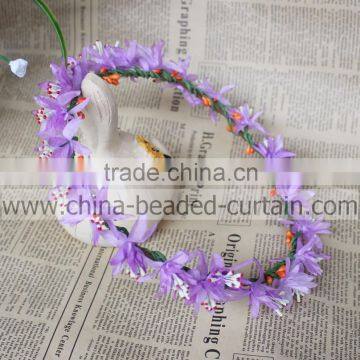 Fashion Bulk Mini Artificial Christmas Flower Wreaths Flower Headband for Kids Hair Accessories